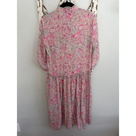 Taylor Tillman Liza Midi Ruffle Shirt Dress in Lavender Earth Size XS Oversized - Picture 3 of 9